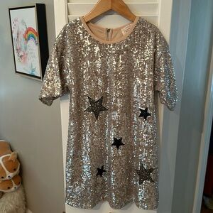 Girls Hannah Banana Sequin Star Short-Sleeved Dress Size 8